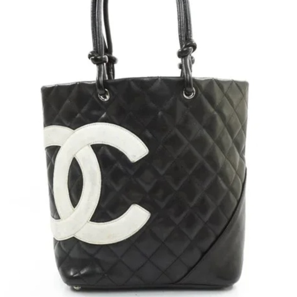 Authentic Chanel Cambon Line Calf Skin Tote Bag - Picture 1 of 8